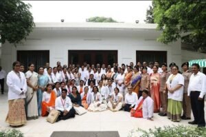 Union Health Minister Dr. Mansukh Mandaviya played host to 50 remarkable nurses and their families.
